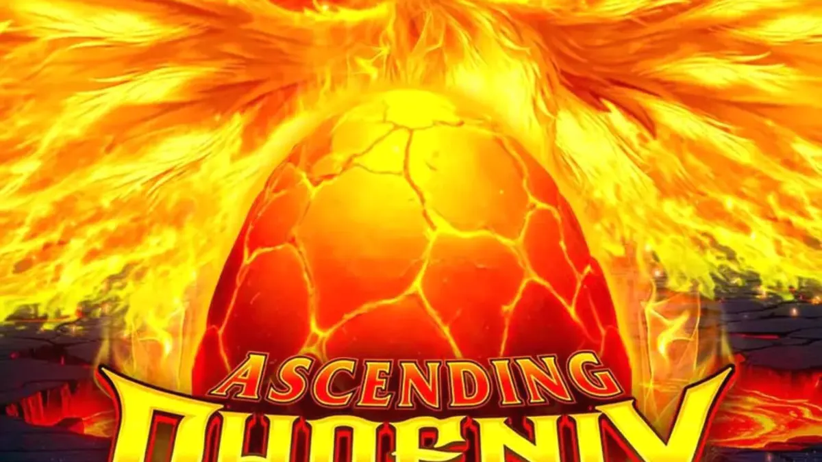 Tampilan visual slot Ascending Phoenix Blaze Gold Blitz Ultimate dengan tema api dan emas